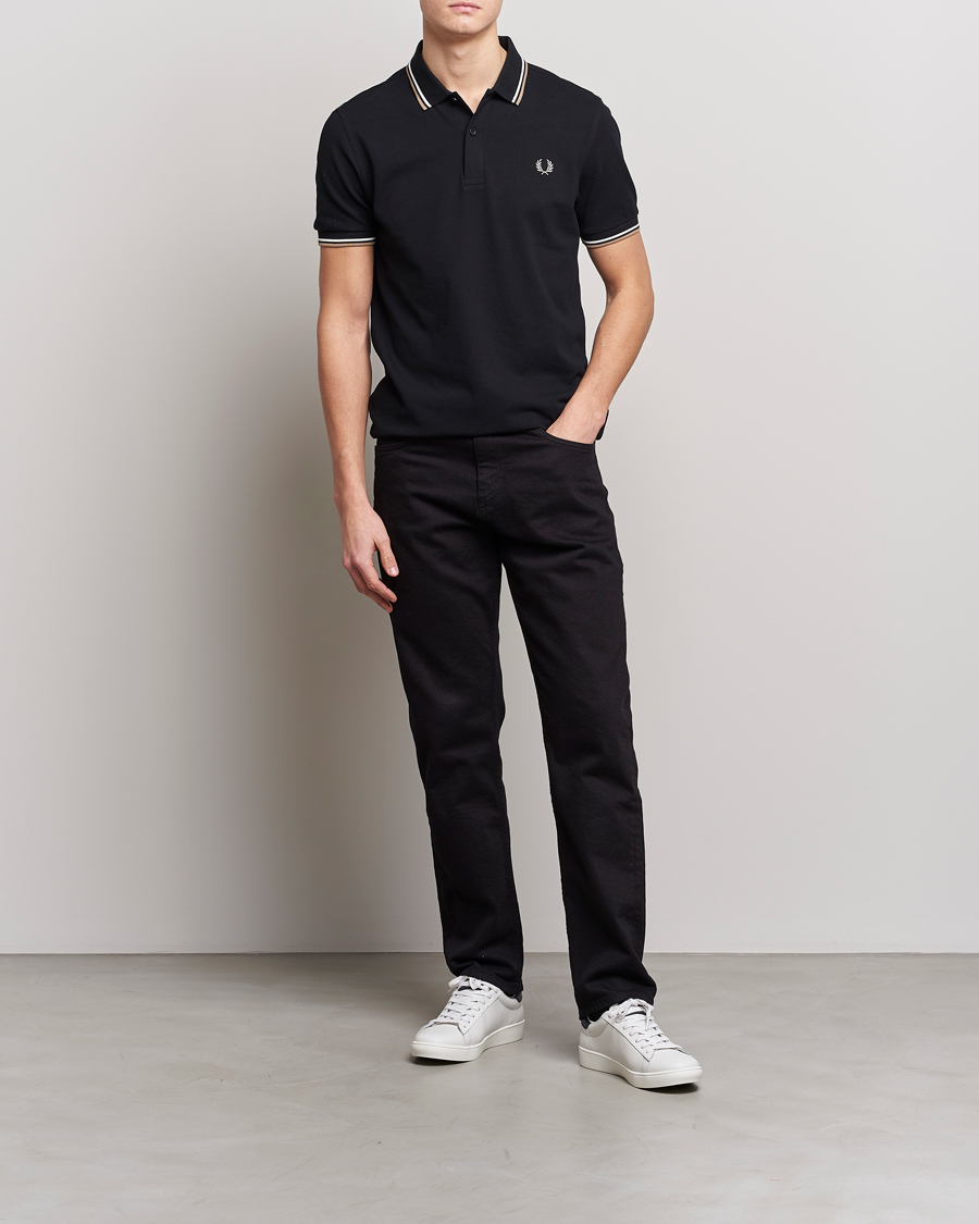 Herr | Pikéer | Fred Perry | Twin Tipped Polo Shirt Black