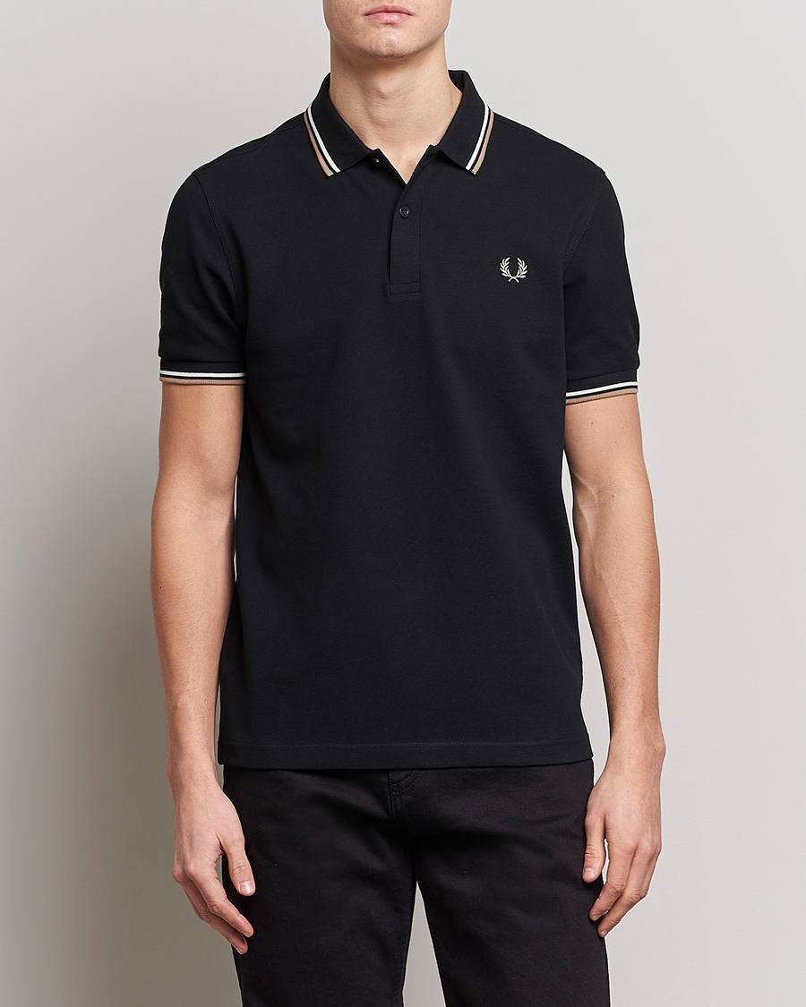 Herr | Pikéer | Fred Perry | Twin Tipped Polo Shirt Black