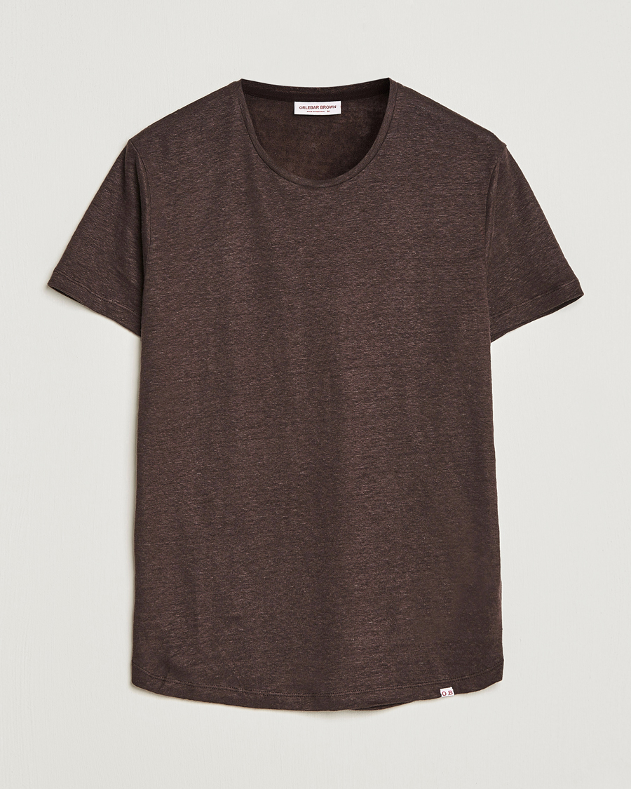 Herr | T-Shirts | Orlebar Brown | OB Linen Crew Neck Tee Truffle