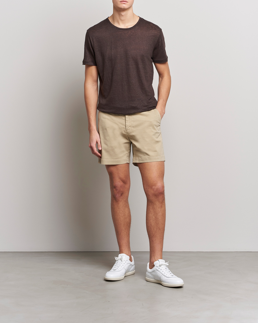 Herr | T-Shirts | Orlebar Brown | OB Linen Crew Neck Tee Truffle