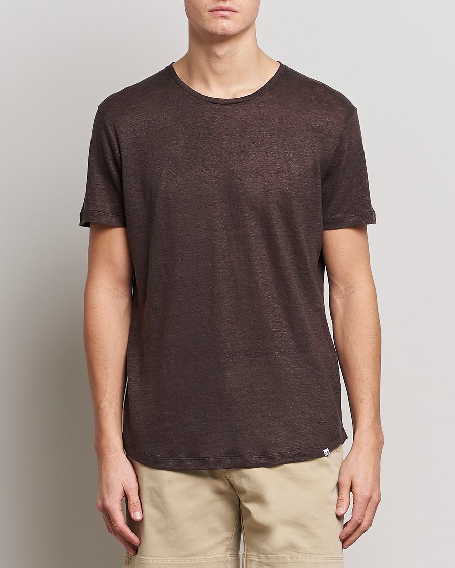 Herr | T-Shirts | Orlebar Brown | OB Linen Crew Neck Tee Truffle