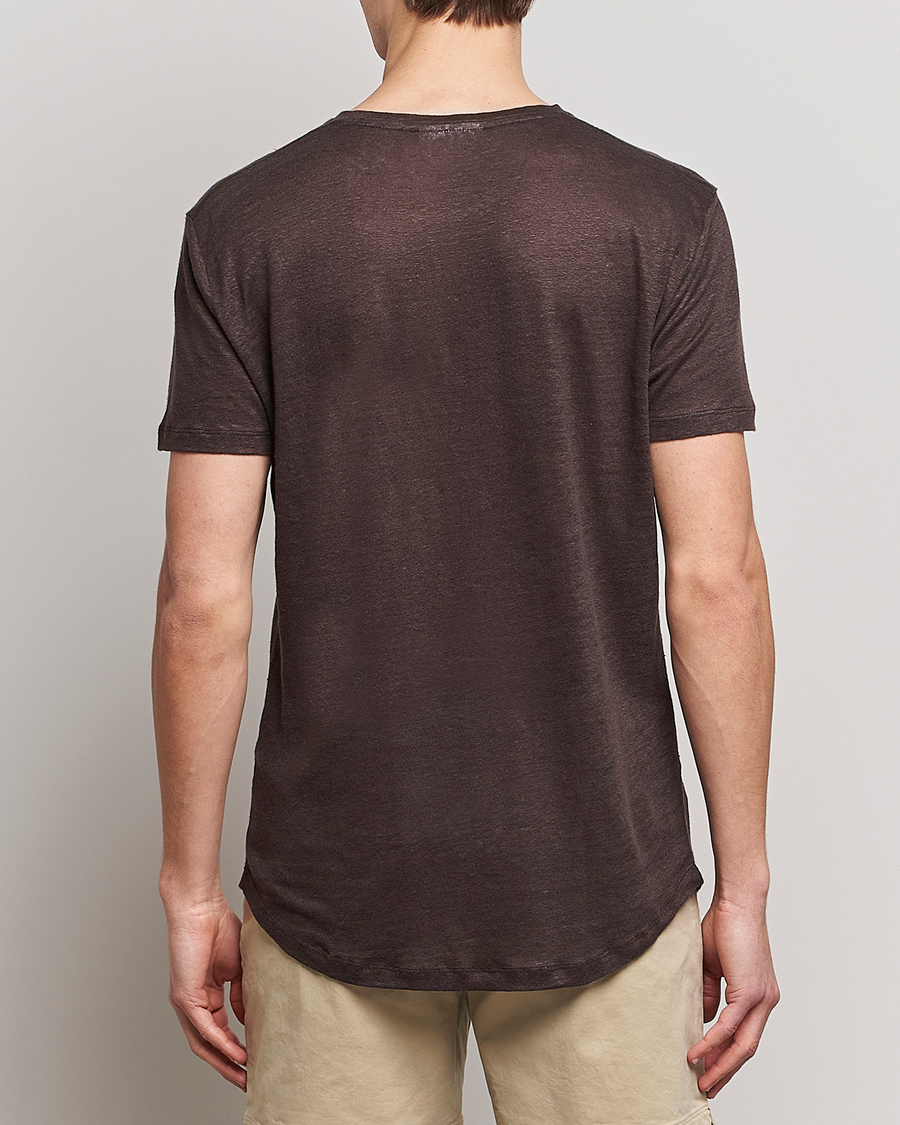 Herr | T-Shirts | Orlebar Brown | OB Linen Crew Neck Tee Truffle