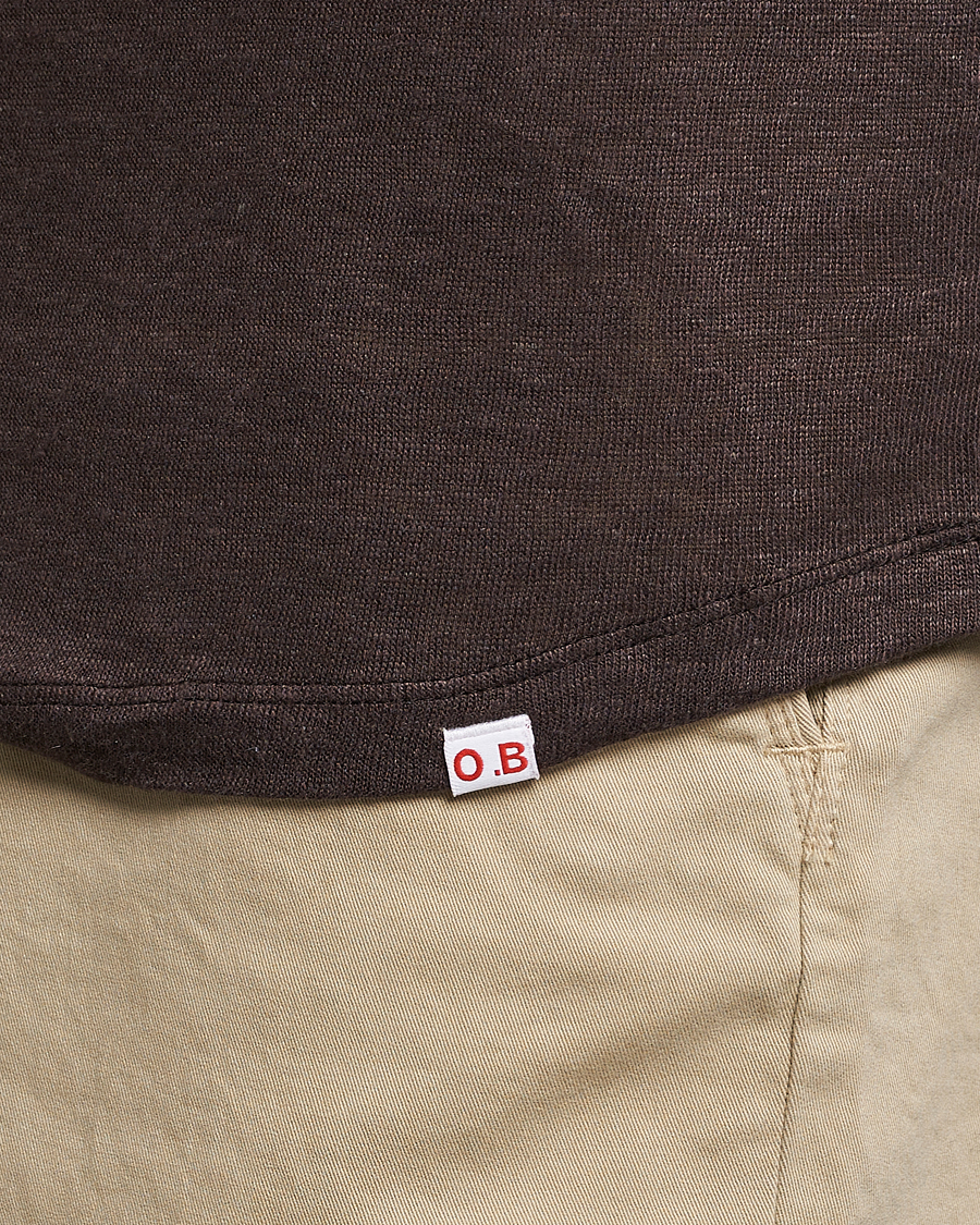 Herr | T-Shirts | Orlebar Brown | OB Linen Crew Neck Tee Truffle