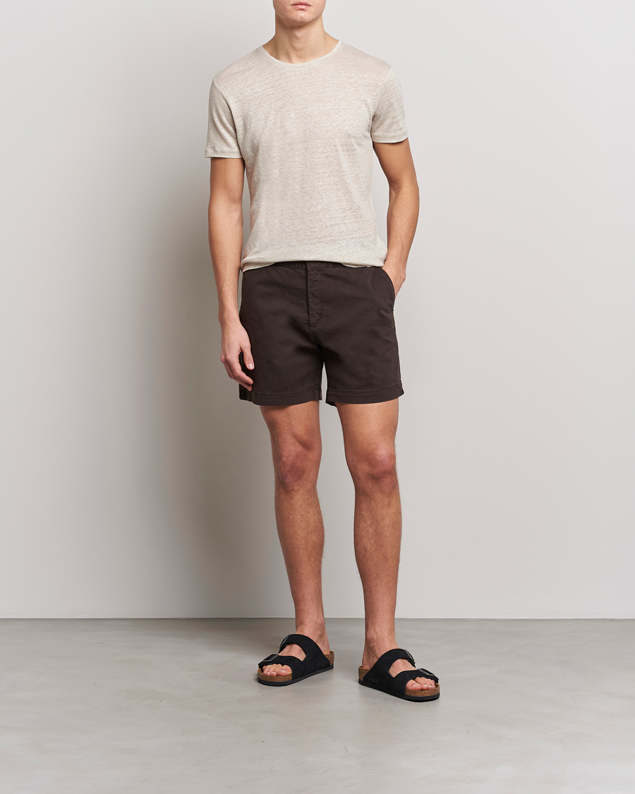 Herr | T-Shirts | Orlebar Brown | OB Linen Crew Neck Tee Pebble
