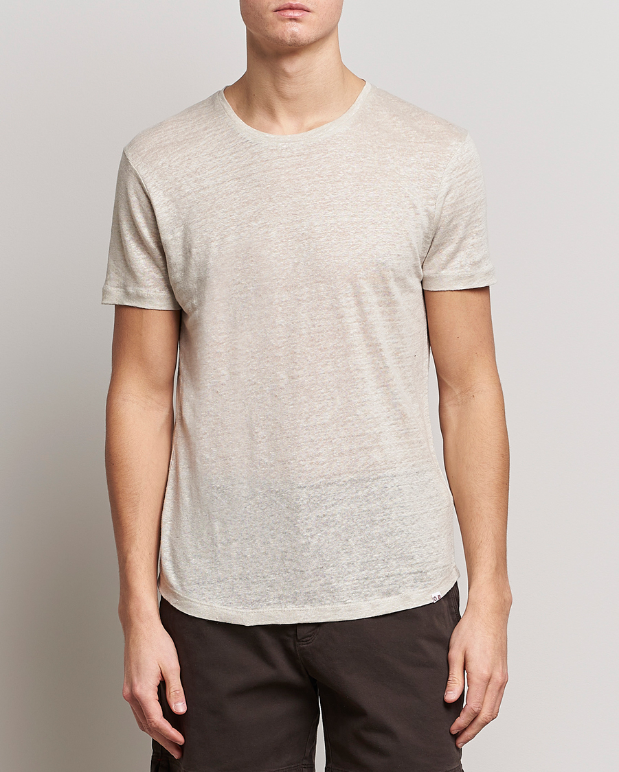 Herr | T-Shirts | Orlebar Brown | OB Linen Crew Neck Tee Pebble