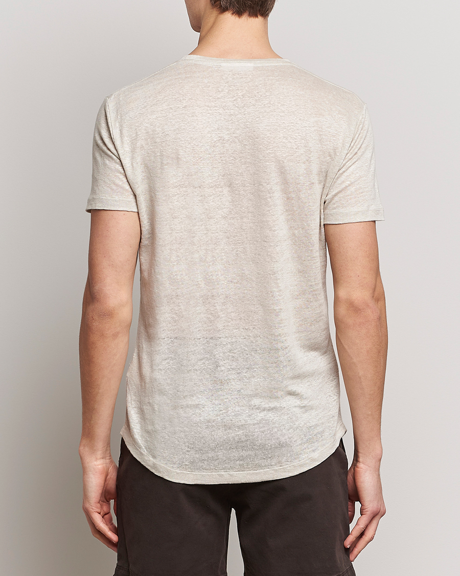 Herr | T-Shirts | Orlebar Brown | OB Linen Crew Neck Tee Pebble
