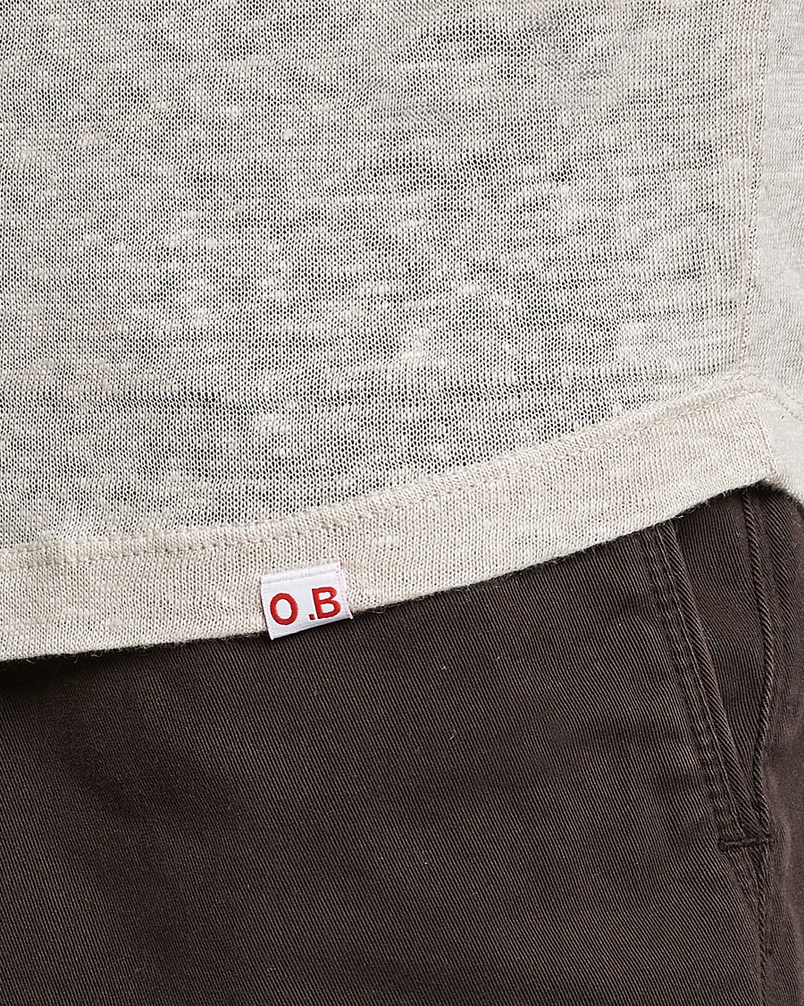 Herr | T-Shirts | Orlebar Brown | OB Linen Crew Neck Tee Pebble