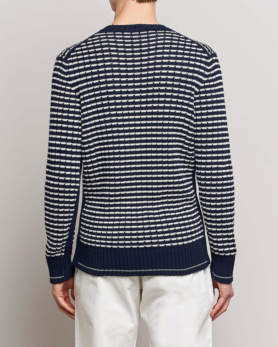 Herr | Tröjor | Orlebar Brown | Lorca Organic Cotton Side Stripe Night Iris/Sea Mist
