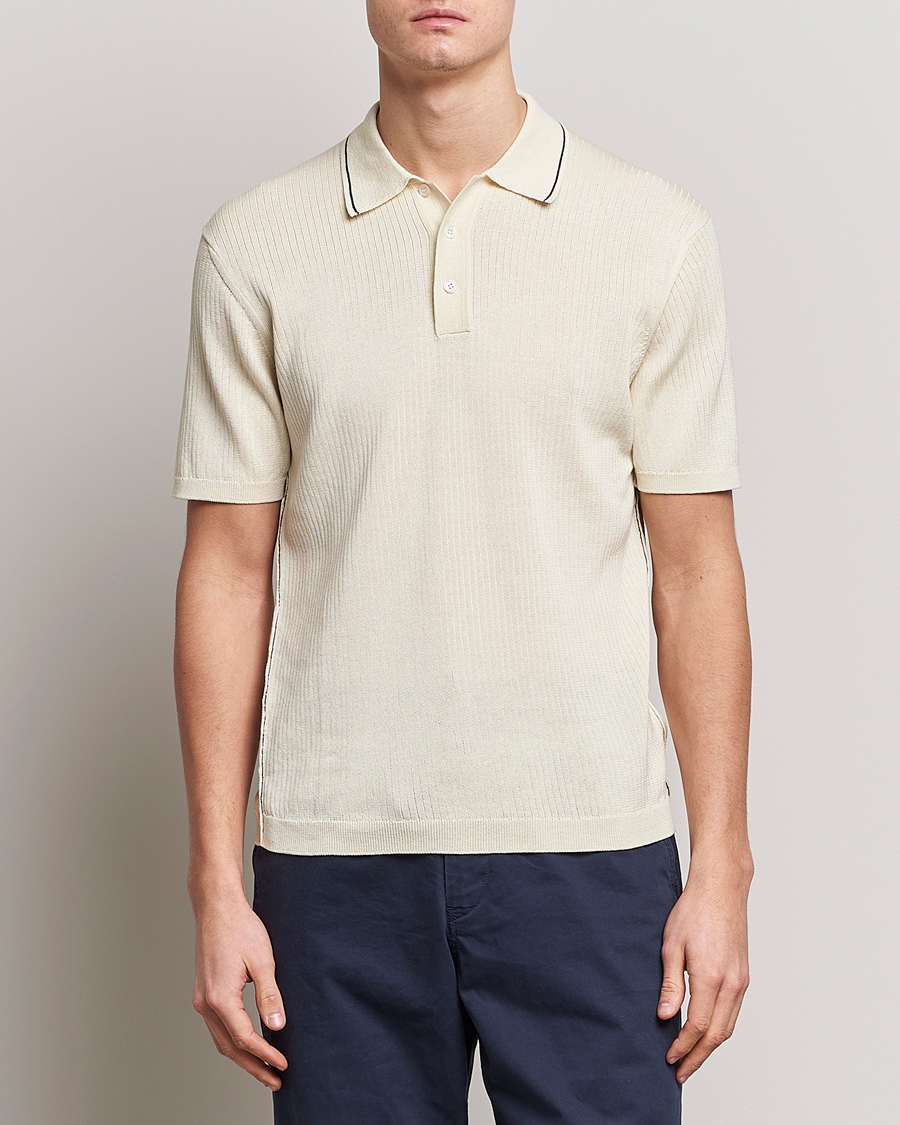 Herr | Orlebar Brown | Orlebar Brown | Maranon Organic Cotton Rib Tipping Polo Sea Mist