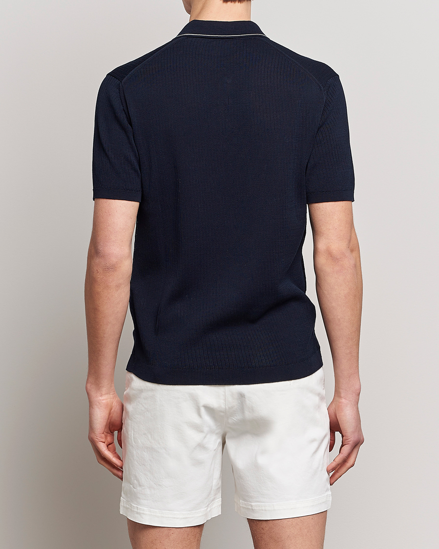 Herr | Pikéer | Orlebar Brown | Maranon Organic Cotton Rib Tipping Polo Night Iris