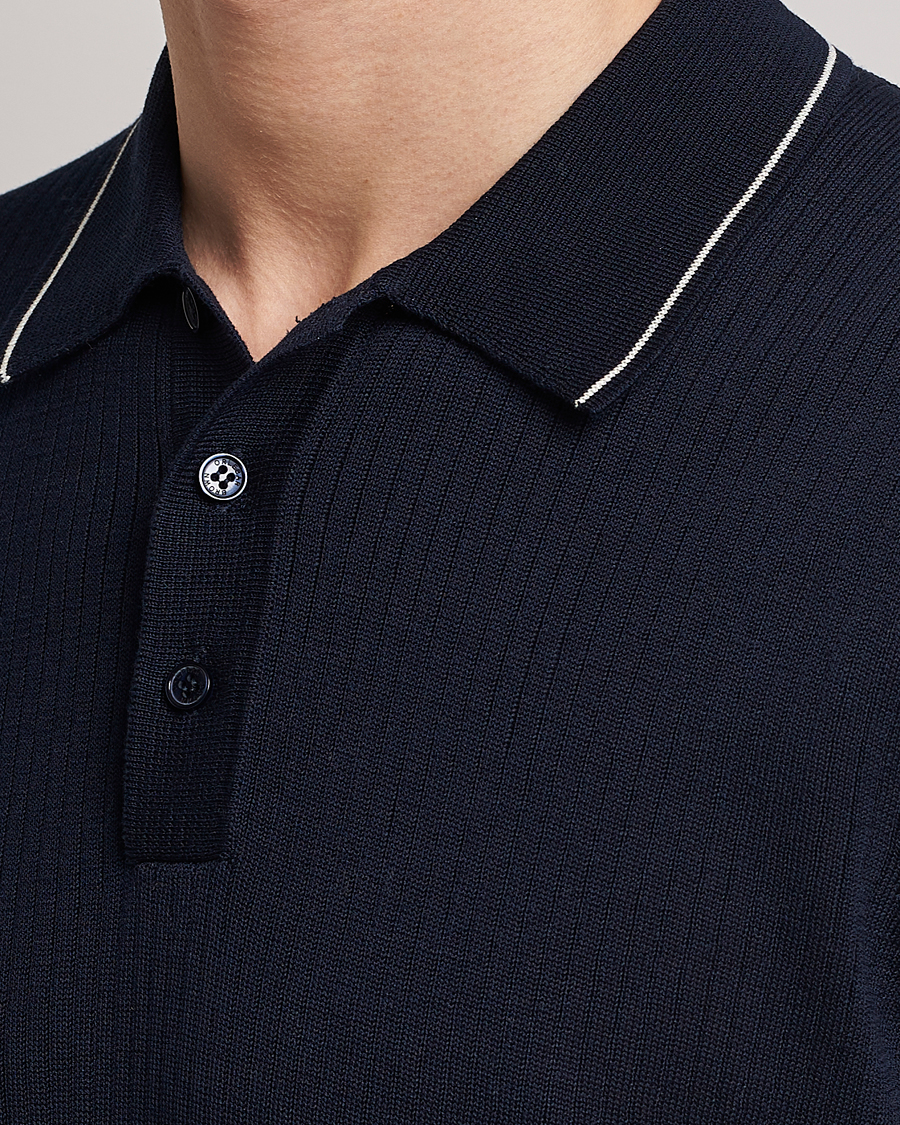 Herr | Pikéer | Orlebar Brown | Maranon Organic Cotton Rib Tipping Polo Night Iris