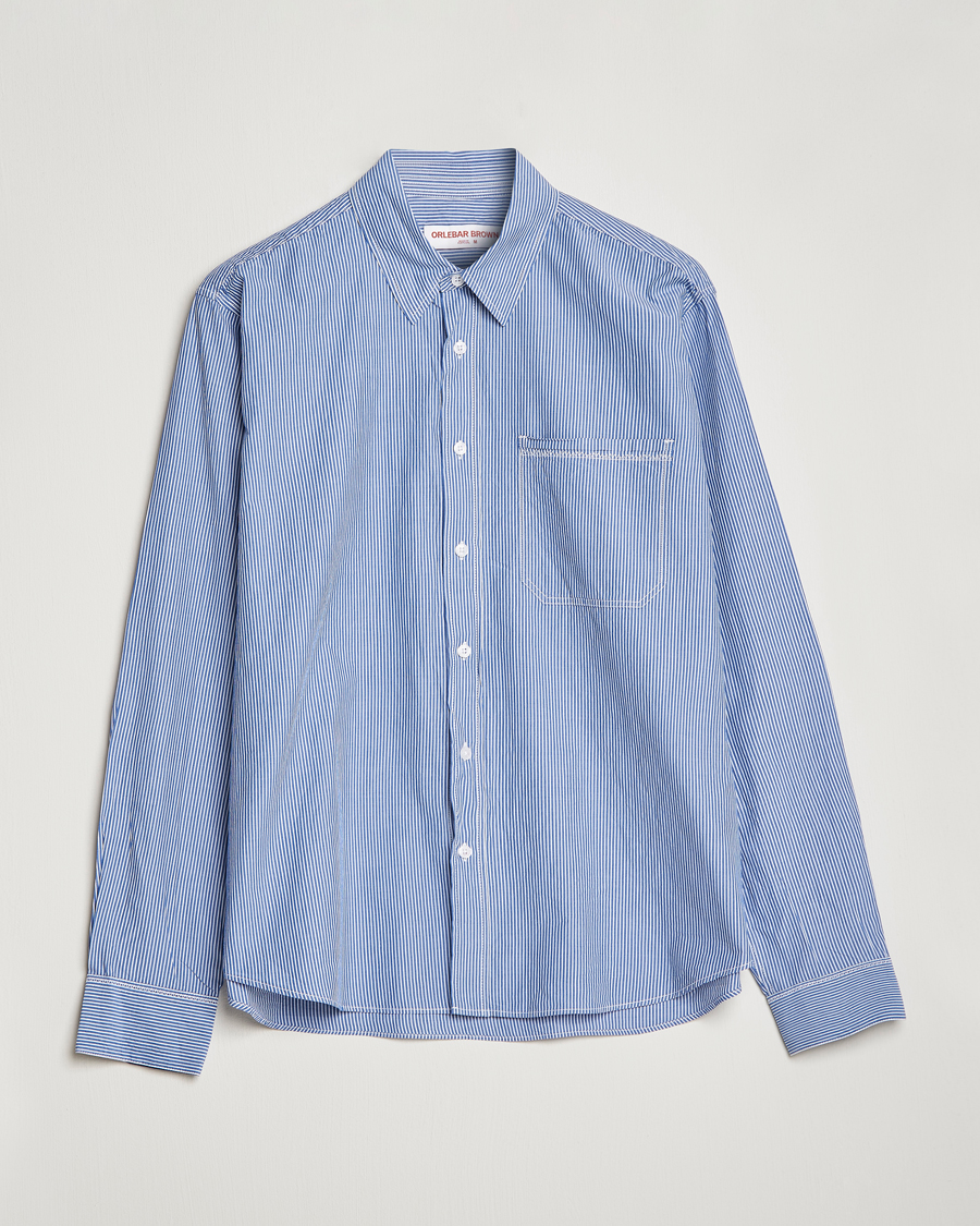 Herr | Skjortor | Orlebar Brown | Grasmoor Relaxed Fit Striped Shirt Navy/White