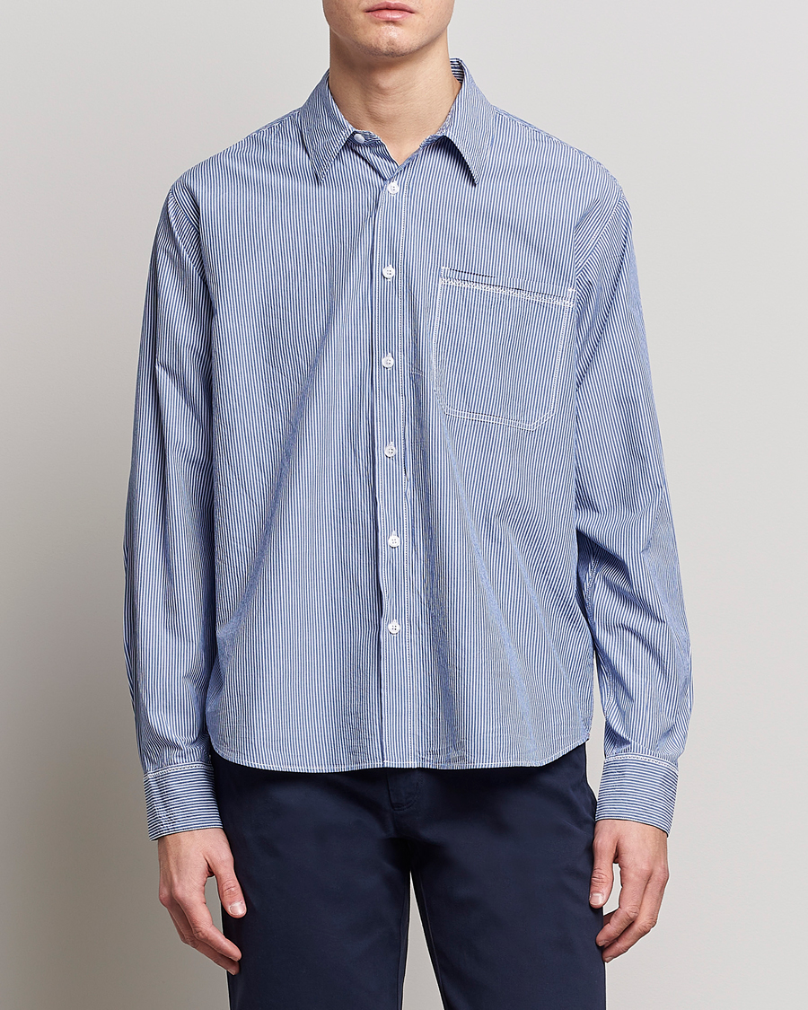 Herr | Skjortor | Orlebar Brown | Grasmoor Relaxed Fit Striped Shirt Navy/White