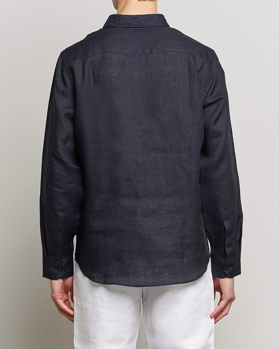 Herr | Skjortor | Orlebar Brown | Percy Smart Linen Shirt Dark Navy