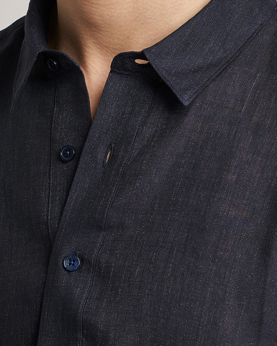 Herr | Skjortor | Orlebar Brown | Percy Smart Linen Shirt Dark Navy