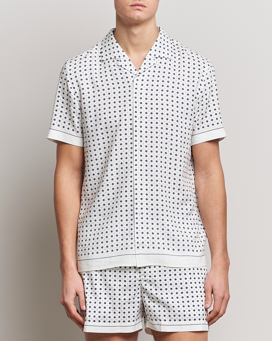 Herr | Skjortor | Orlebar Brown | Hibbert Cravat Linen/Viscose Shirt Sea Mist