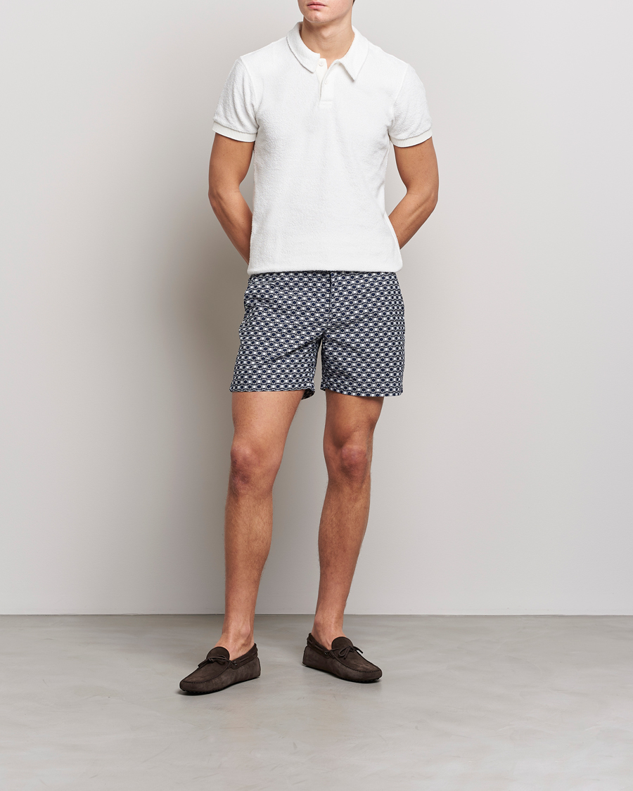 Herr | Badbyxor | Orlebar Brown | Bulldog Tela Jacquard Swimshorts Night Iris