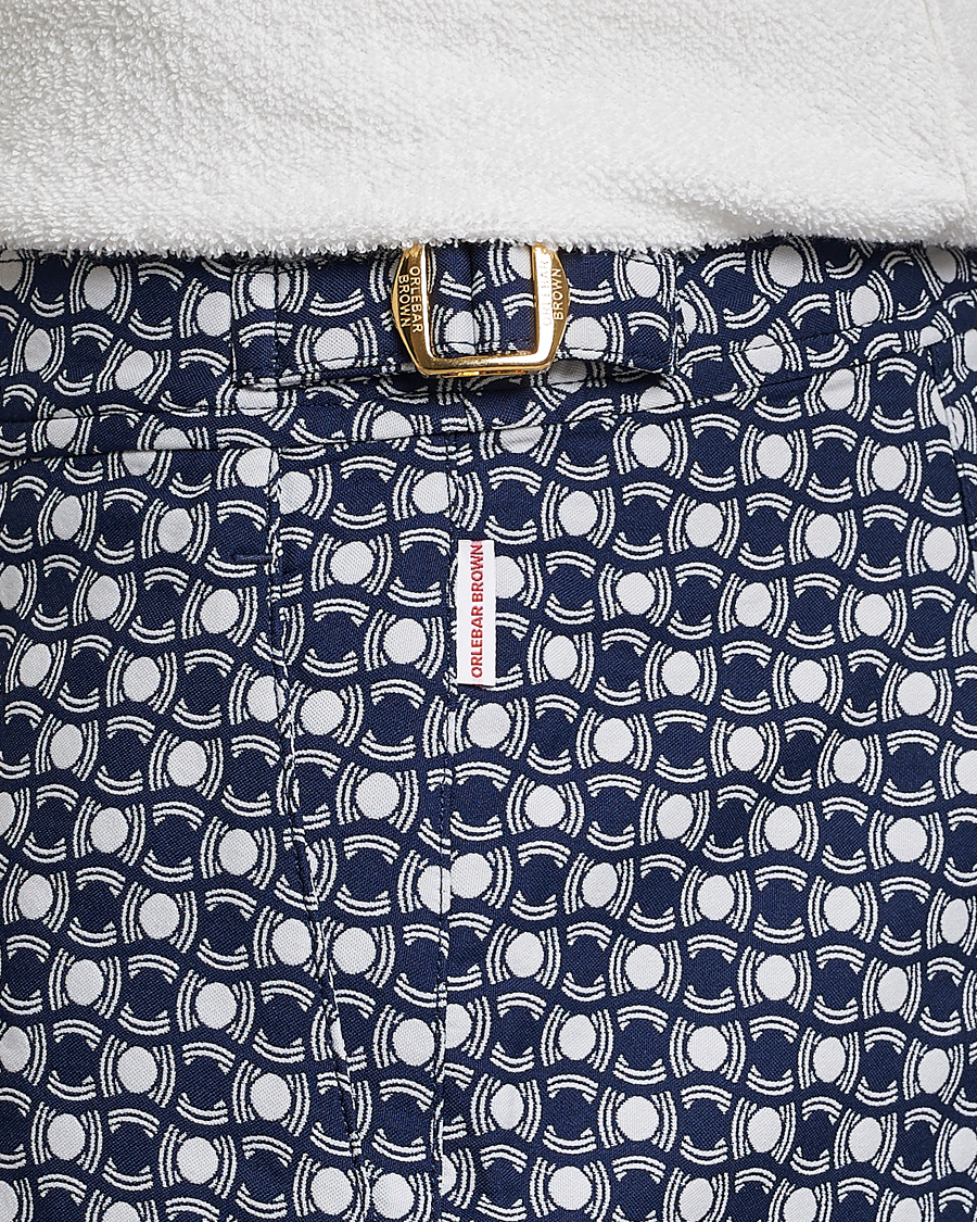 Herr | Badbyxor | Orlebar Brown | Bulldog Tela Jacquard Swimshorts Night Iris