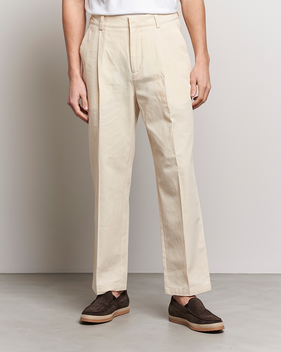 Herr | Orlebar Brown | Orlebar Brown | Beckworth Pleated Cotton Trousers Pebble