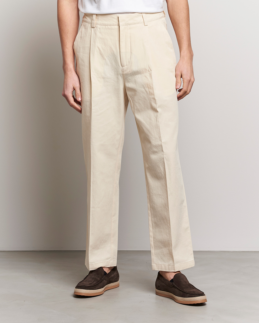 Herr | Byxor | Orlebar Brown | Beckworth Pleated Cotton Trousers Pebble