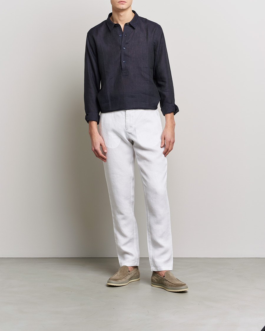 Herr | Byxor | Orlebar Brown | Griffon Linen Trousers White