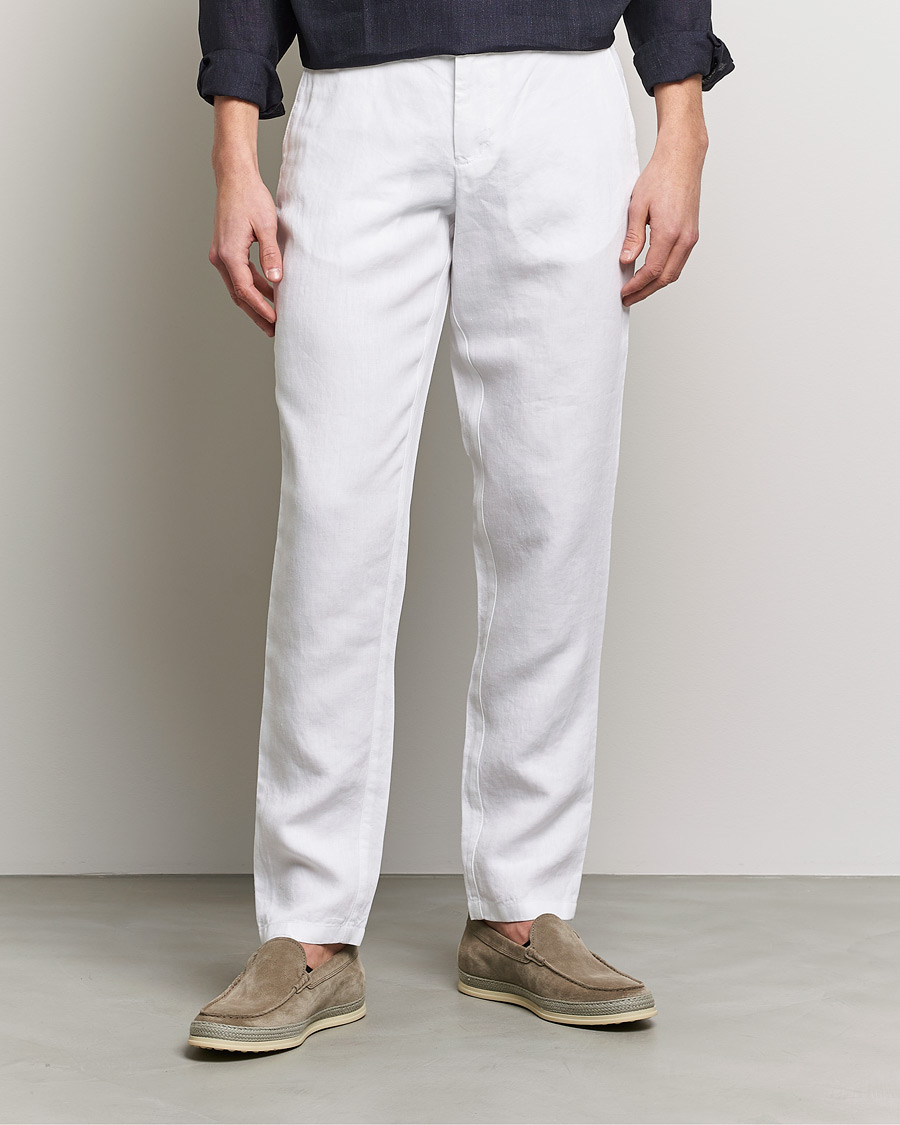 Herr | Byxor | Orlebar Brown | Griffon Linen Trousers White