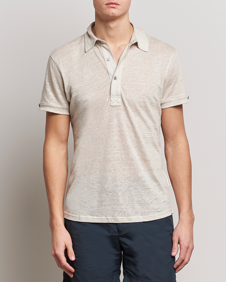 Herr | Pikéer | Orlebar Brown | Sebastian Linen Polo Pebble