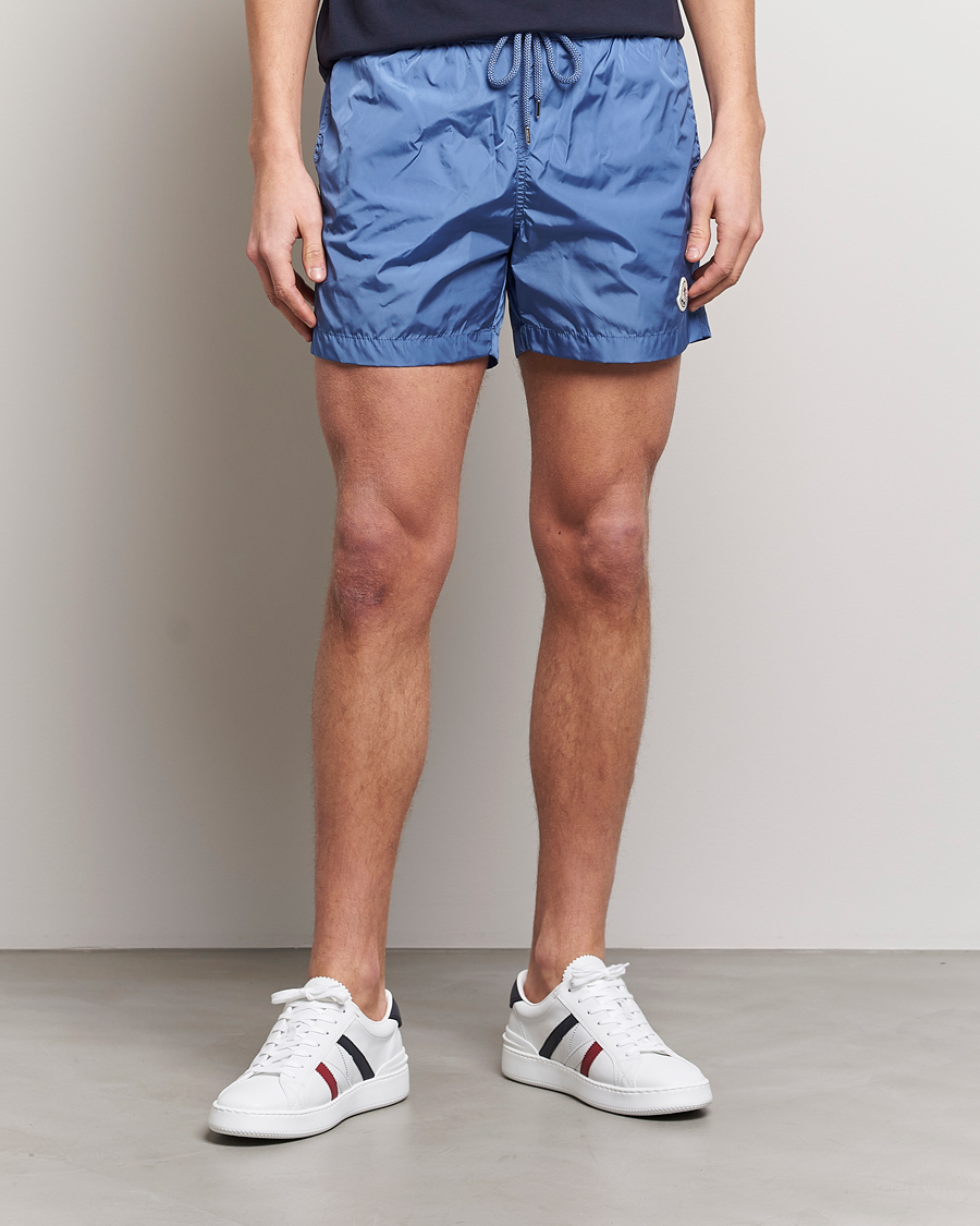 Herr | Badbyxor | Moncler | Nylon Swim Trunks Light Blue