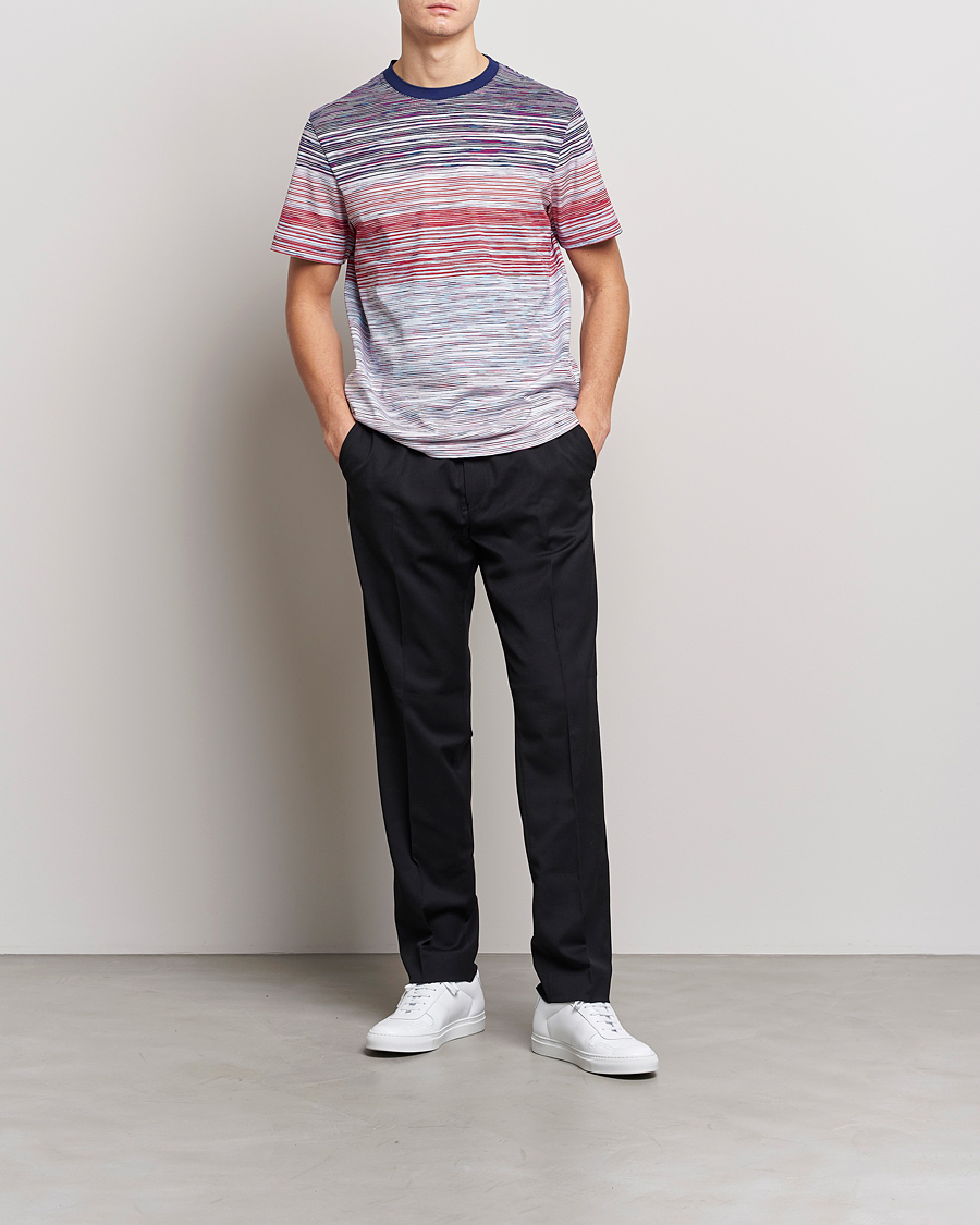 Herr | T-Shirts | Missoni | Space Dye T-Shirt Violet/Light Blue