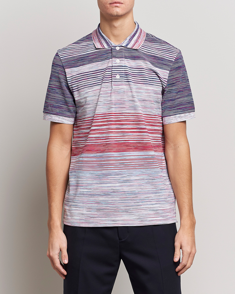 Herr | Missoni | Missoni | Short Sleeve Space Dye Polo Navy/Light Blue