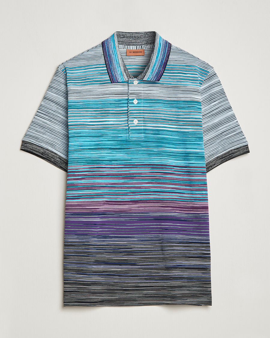 Herr | Pikéer | Missoni | Short Sleeve Space Dye Polo Navy/Violet