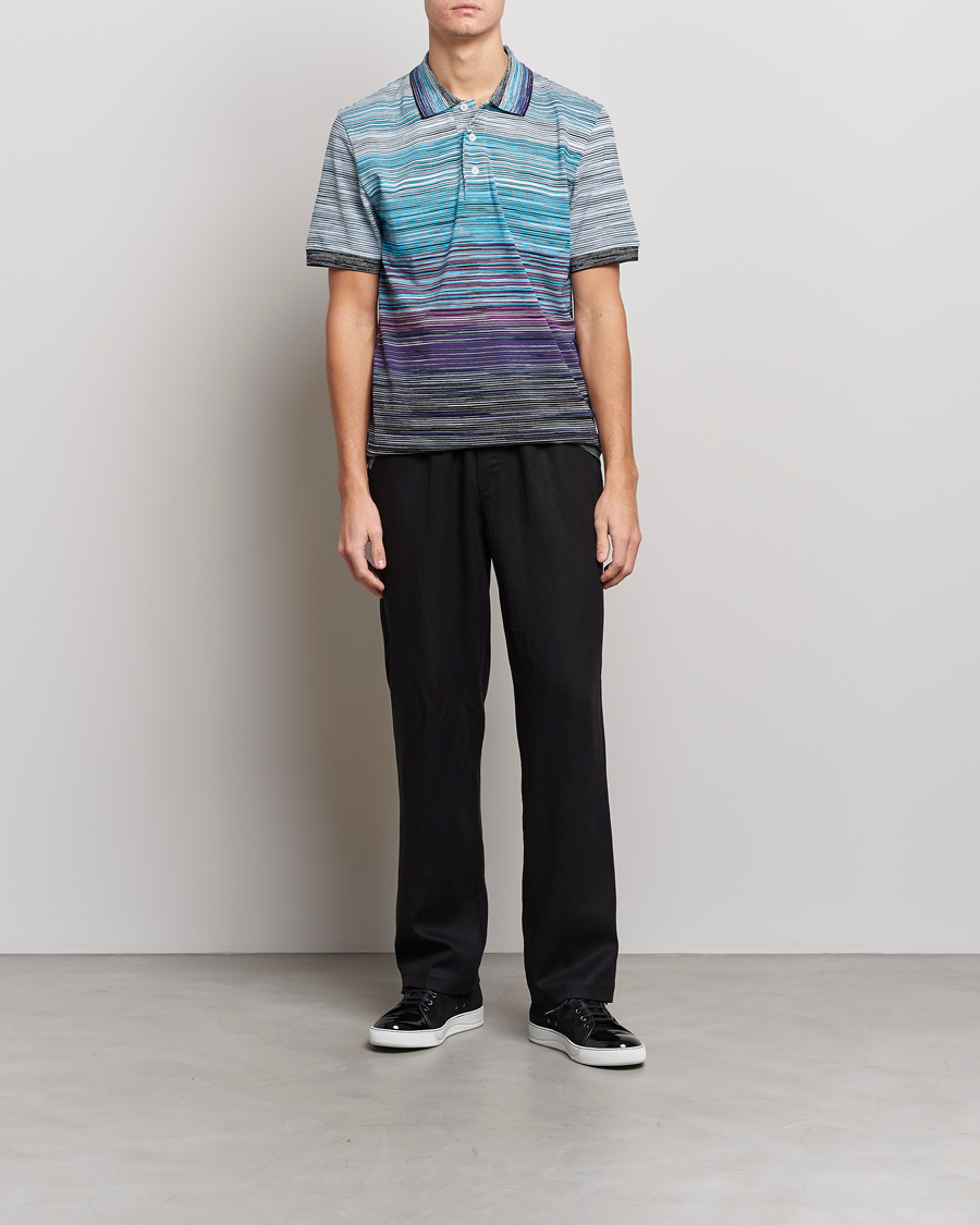Herr | Pikéer | Missoni | Short Sleeve Space Dye Polo Navy/Violet