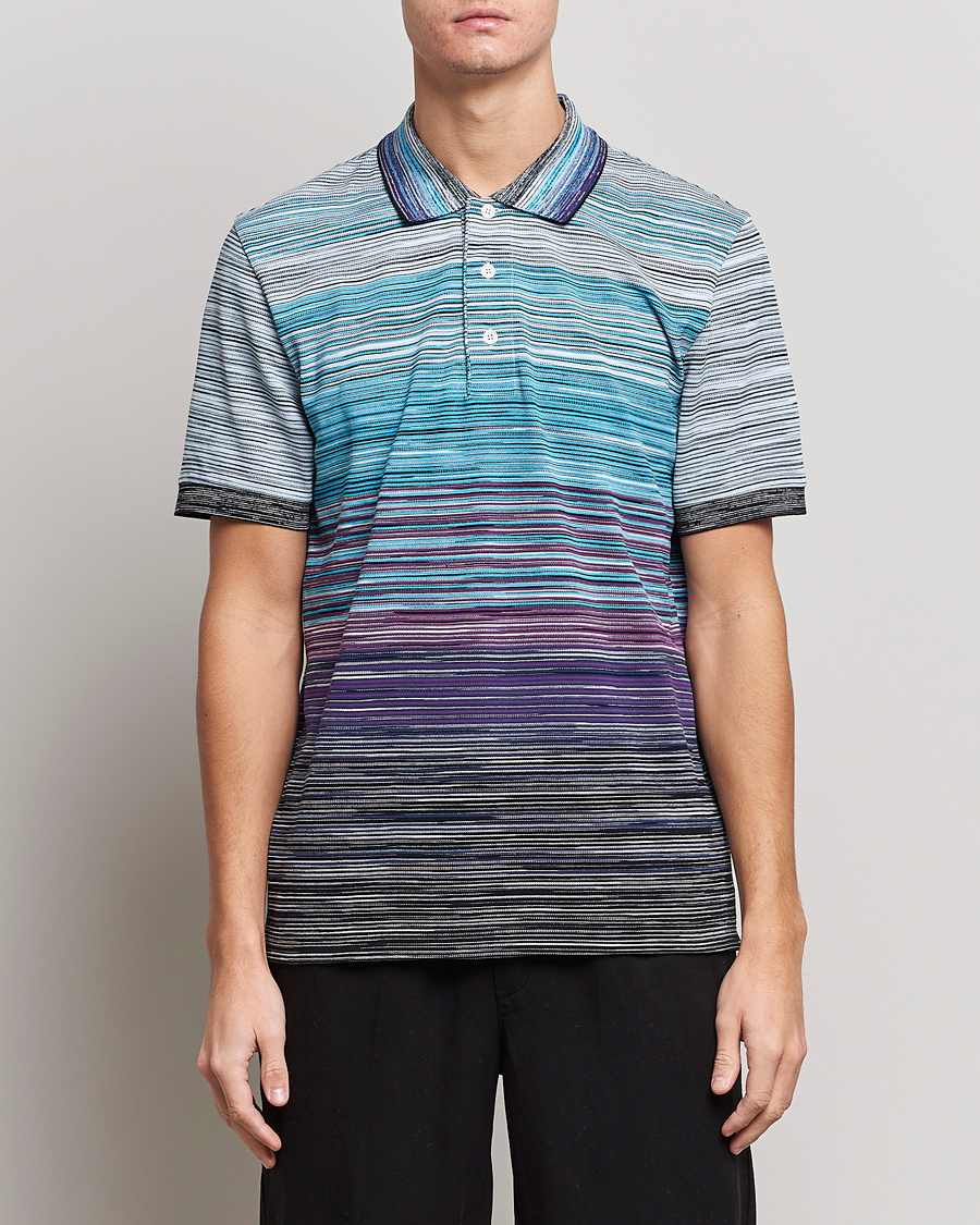 Herr | Pikéer | Missoni | Short Sleeve Space Dye Polo Navy/Violet