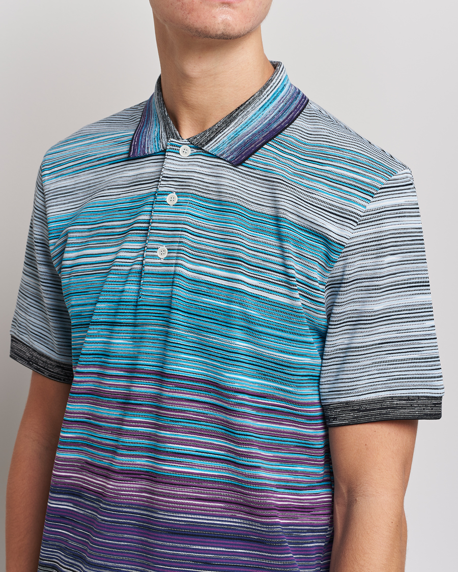 Herr | Pikéer | Missoni | Short Sleeve Space Dye Polo Navy/Violet