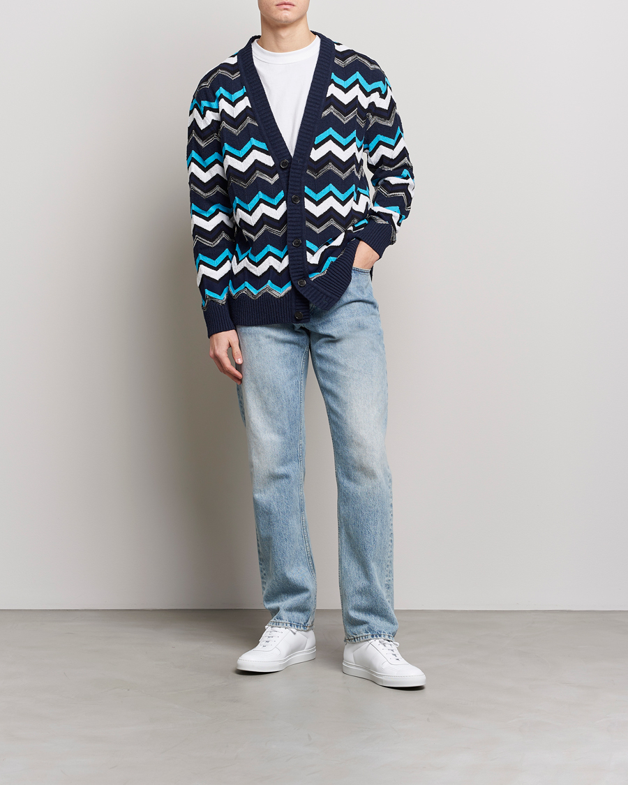 Herr | Tröjor | Missoni | Maxi Cardigan Navy/White