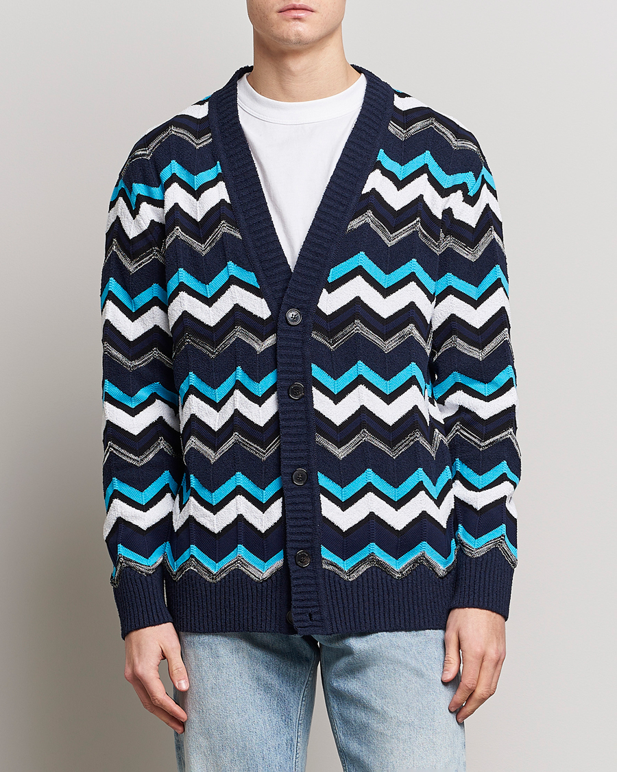 Herr | Tröjor | Missoni | Maxi Cardigan Navy/White