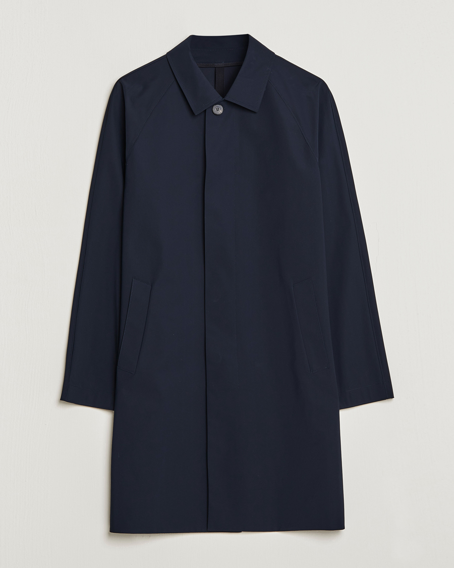 Herr | Jackor | Harris Wharf London | Light Technic Balmacaan Coat Dark Blue