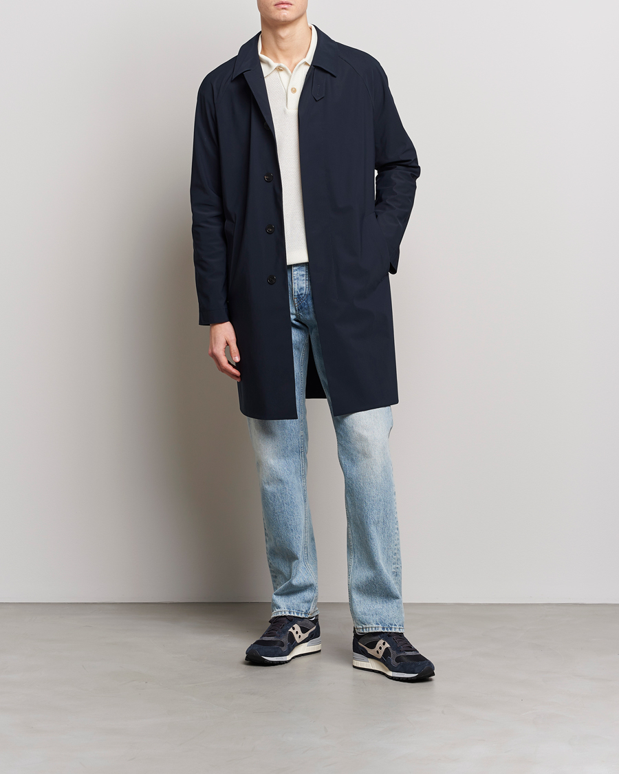 Herr | Jackor | Harris Wharf London | Light Technic Balmacaan Coat Dark Blue
