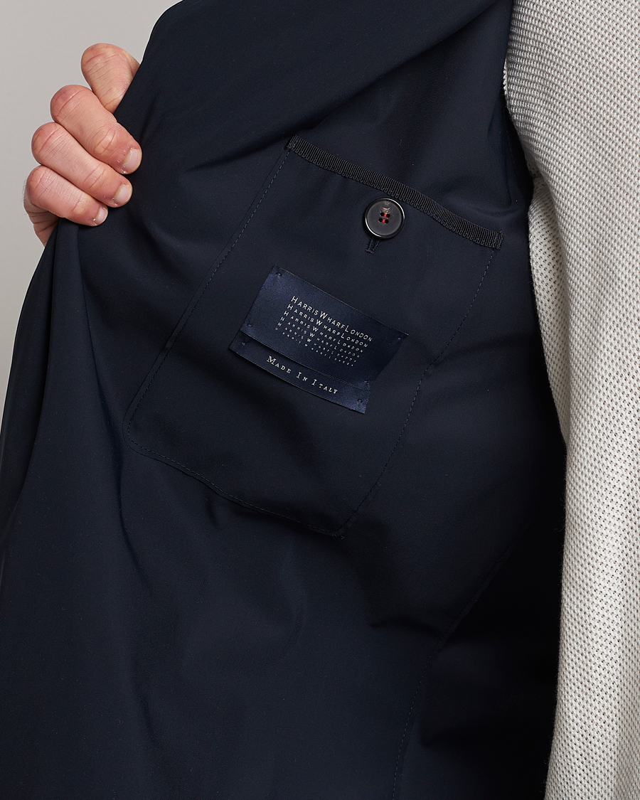 Herr | Jackor | Harris Wharf London | Light Technic Balmacaan Coat Dark Blue