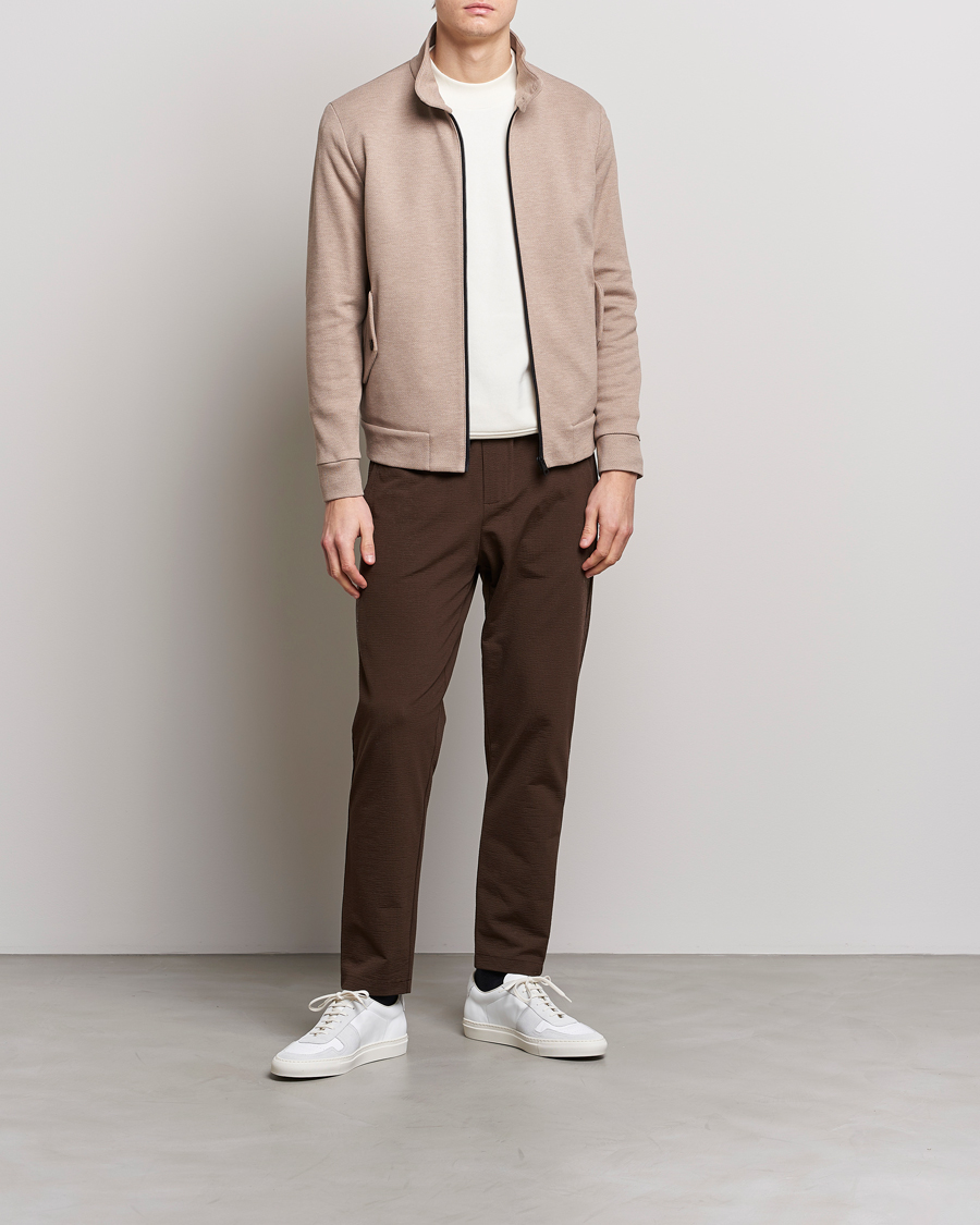 Herr | Byxor | Harris Wharf London | Coolmax Seersucker Trouser Brown