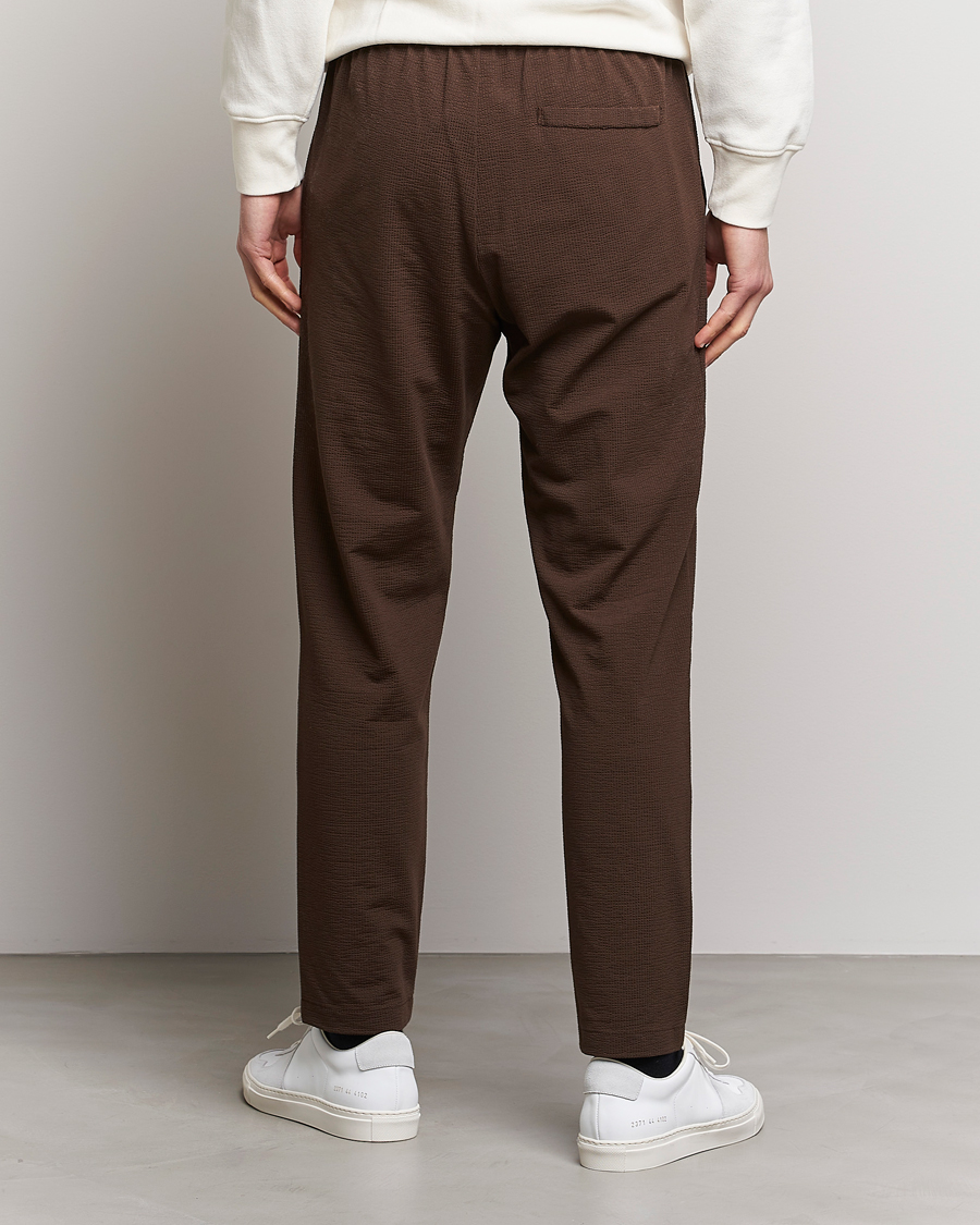 Herr | Byxor | Harris Wharf London | Coolmax Seersucker Trouser Brown