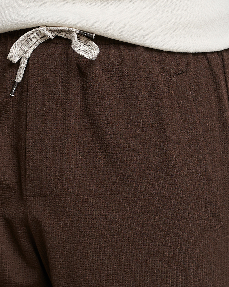 Herr | Byxor | Harris Wharf London | Coolmax Seersucker Trouser Brown