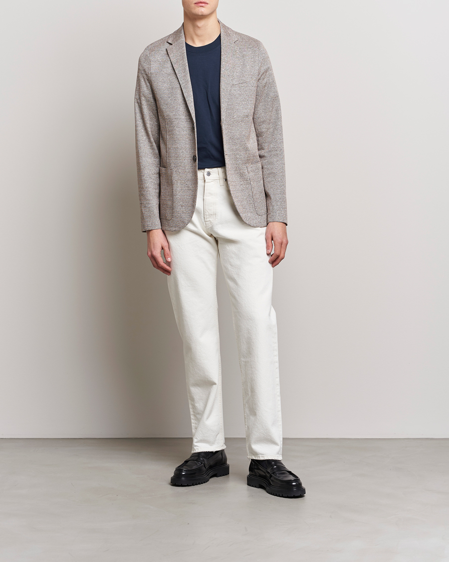 Herr | Kavajer | Harris Wharf London | Linen Blend Blazer Tobacco