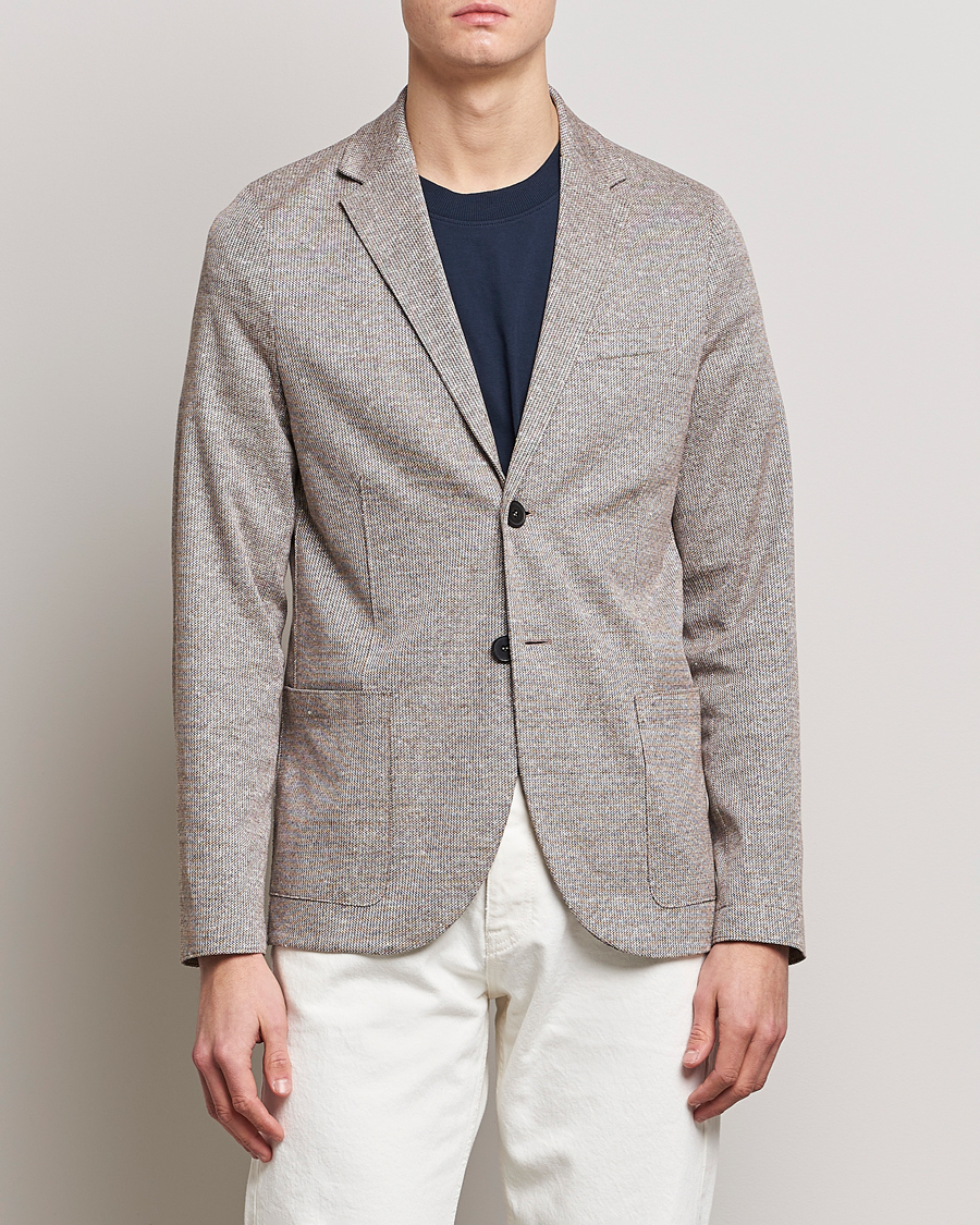 Herr | Kavajer | Harris Wharf London | Linen Blend Blazer Tobacco