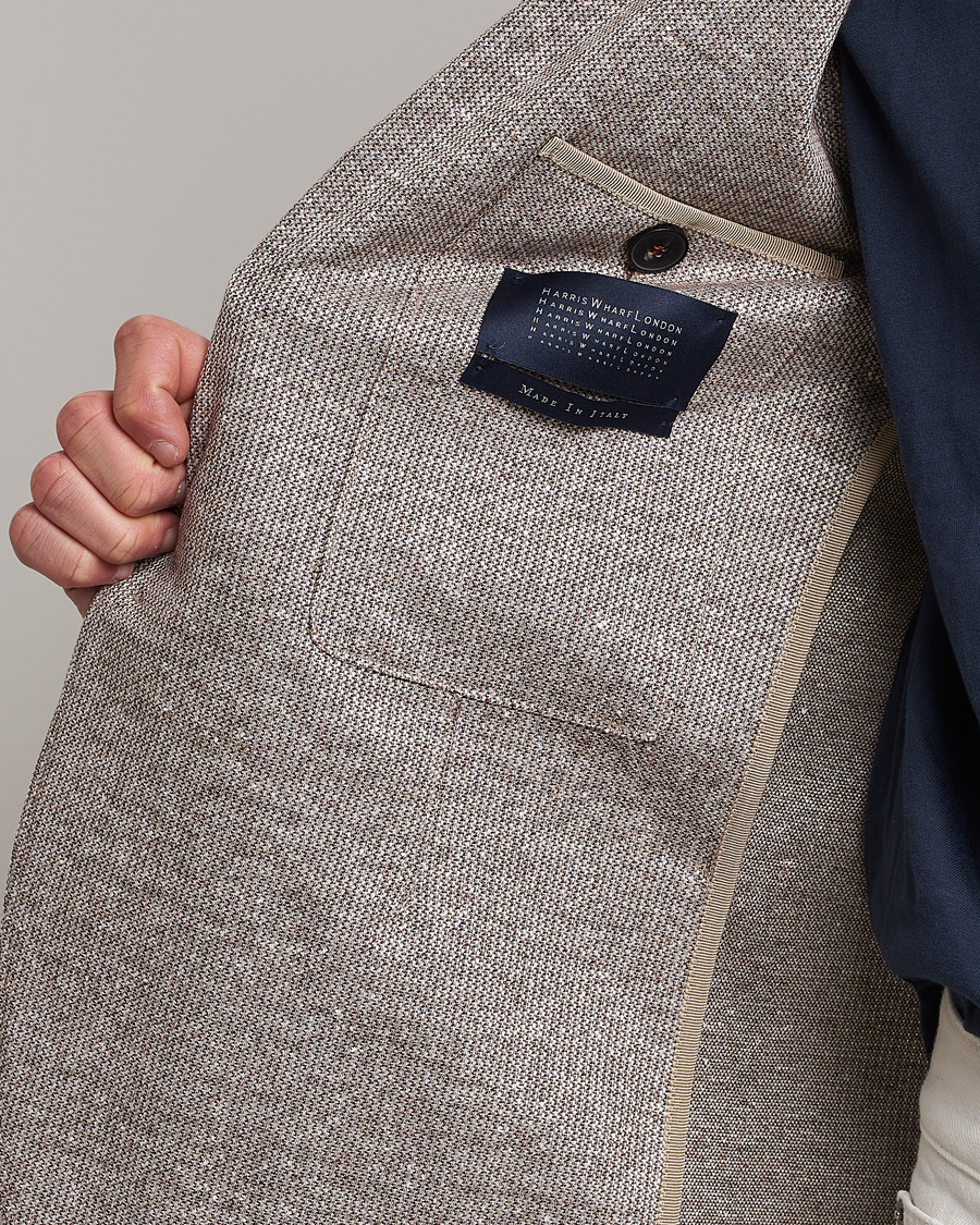 Herr | Kavajer | Harris Wharf London | Linen Blend Blazer Tobacco