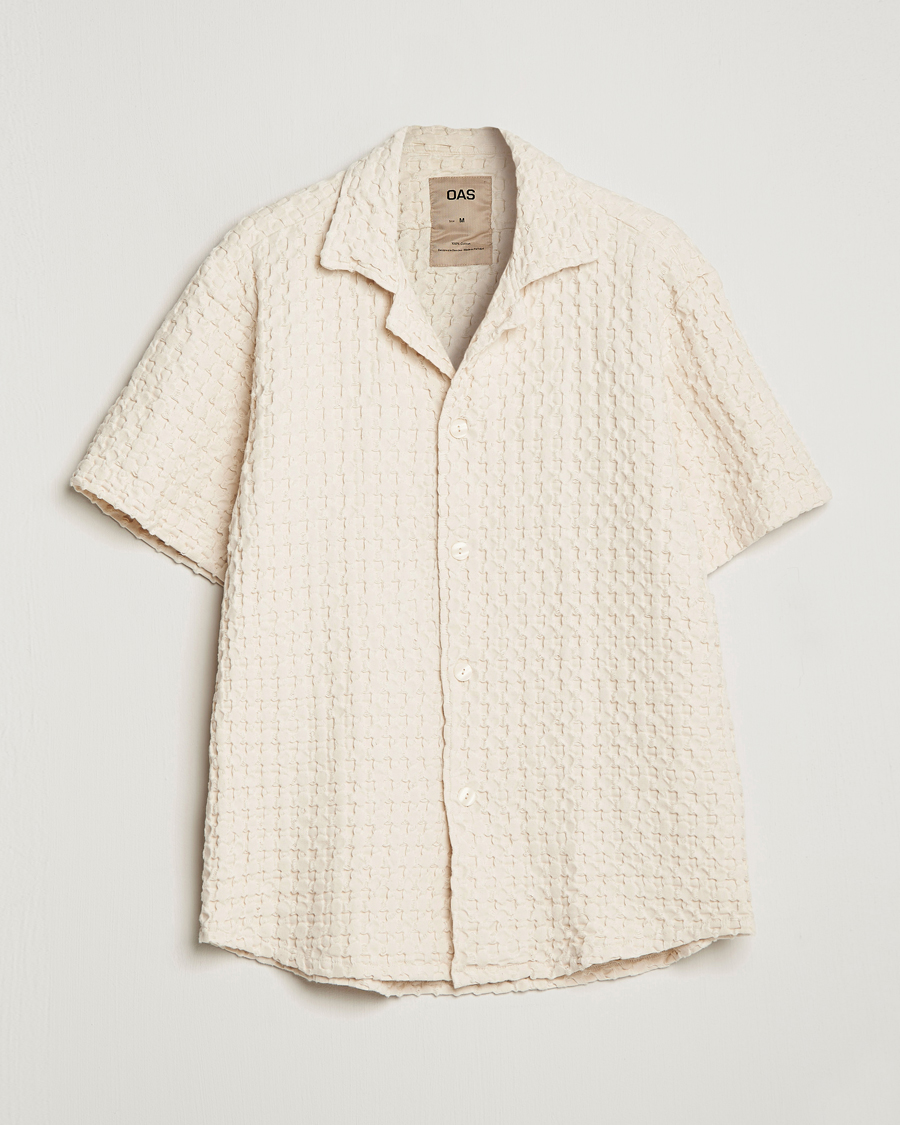 Herr | Skjortor | OAS | Cuba Waffle Shirt Ecru