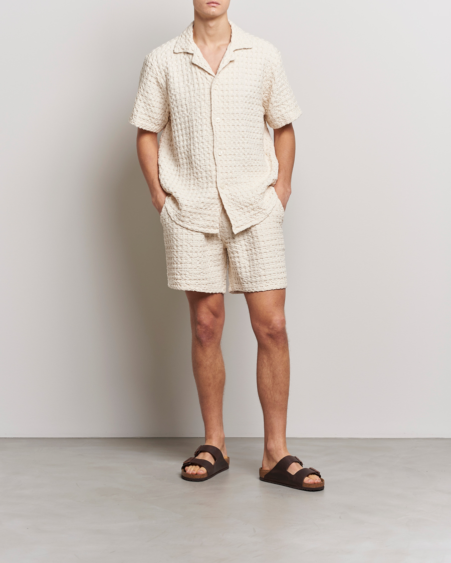Herr | Skjortor | OAS | Cuba Waffle Shirt Ecru