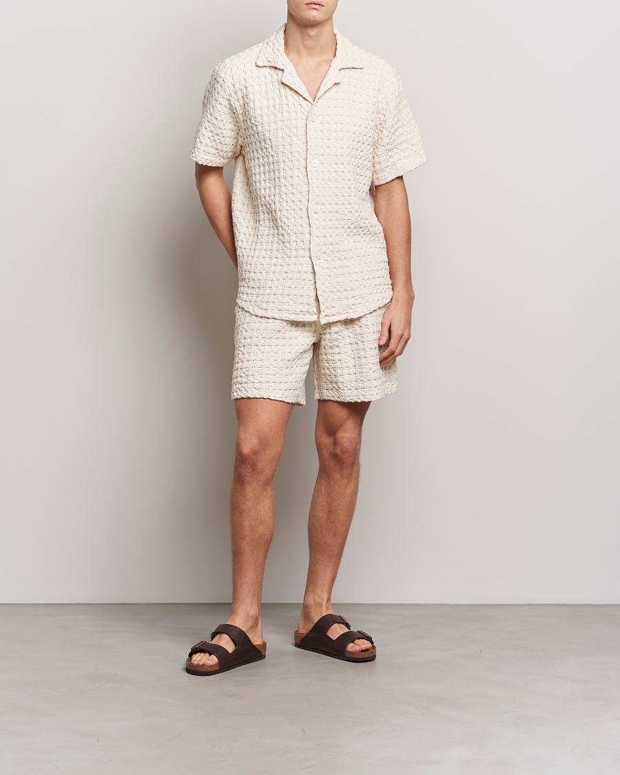 Herr | Shorts | OAS | Porto Waffle Shorts Ecru