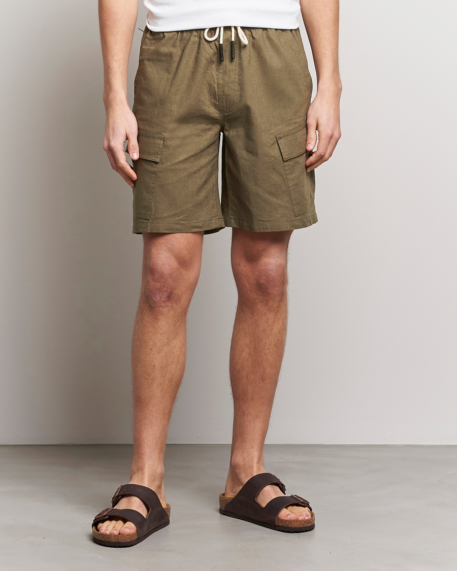 Herr | Shorts | OAS | Cargo Linen Shorts Army