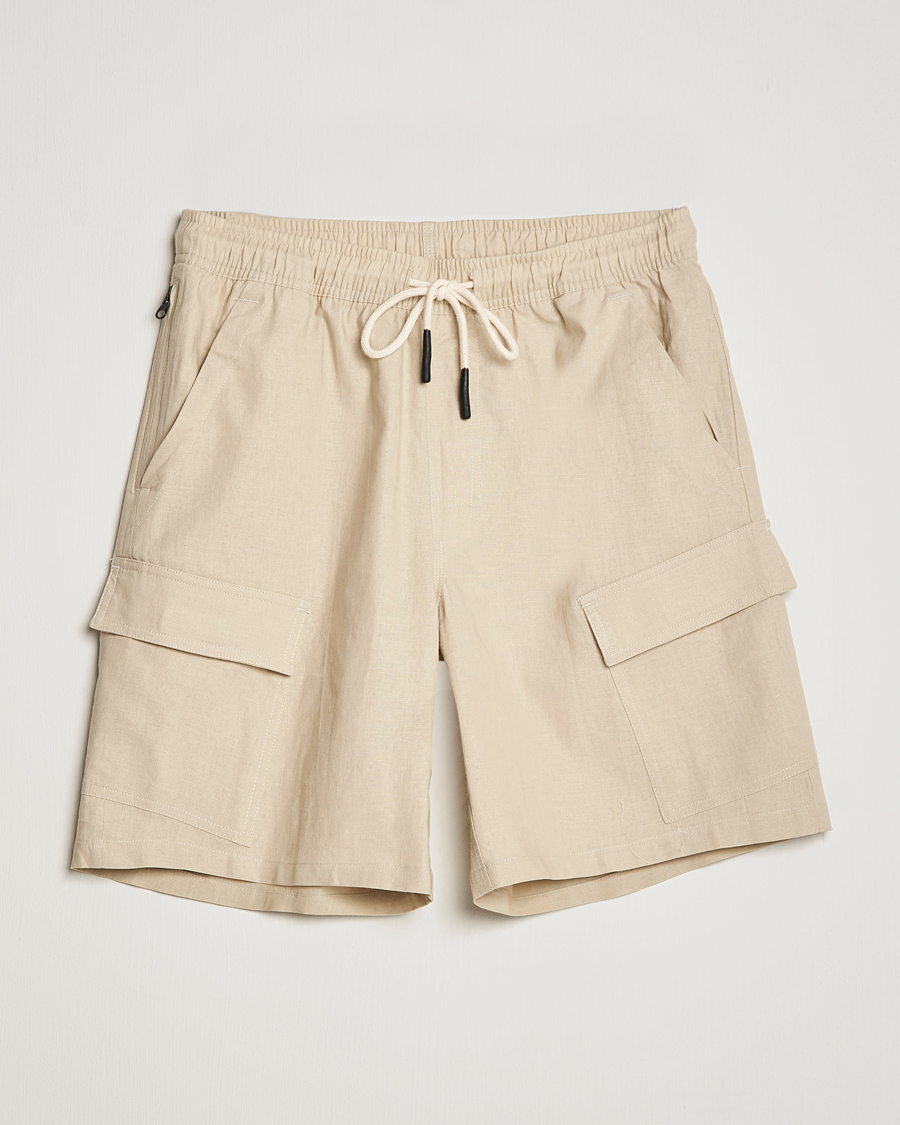 Herr | Shorts | OAS | Cargo Linen Shorts Beige
